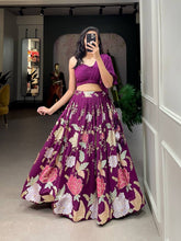 Wine readymade floral indo western Lehenga