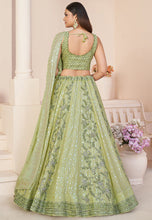 Green georgette floral and sequins Lehenga