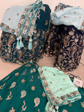 Forest Green embroidered Lehenga with contrasting dupatta