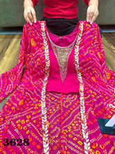 AGC collection - pink and off white chanderi silk and bandhani lehenga (plus size)