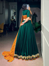 Bottle green readymade Chaniya Choli with bandhani dupatta