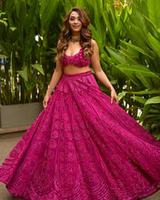 Dark pink Kasturi silk Lehenga