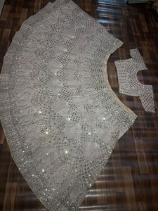 Lavender diamond net embellished Lehenga