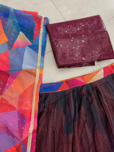 Elegant sequins work burgundy Lehenga