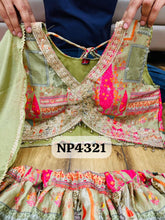 Mint green and pink lehenga