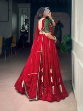 Red traditional readymade chiffon Chaniya Choli