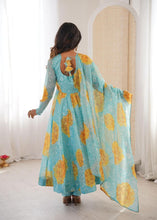 Sun-kissed floral baby blue anarkali