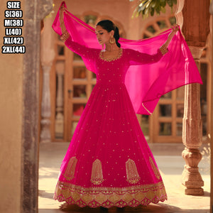 Janisha readymade - pink georgette anarkali