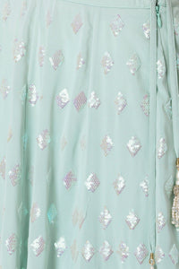 Mint green glam Lehenga
