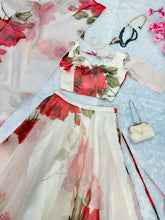 White floral printed readymade Lehenga