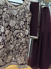 Maroon and gold sharara suit (plus size)
