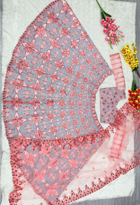 Grey and pink sequinned partywear Lehenga