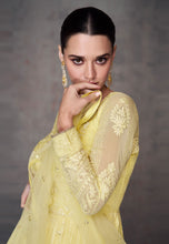 Janisha - readymade pastel yellow georgette anarkali