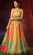 Yellow organza lehenga