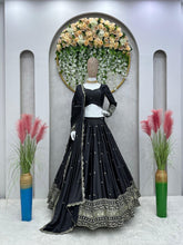 Black Malay satin silk Lehenga