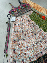 Traditional green bandhani and Patola chaniya choli - readymade