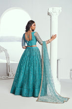 Rama Green butterfly net Lehenga