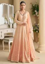 Peach chikankari embroidered anarkali