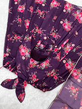 Purple organza anarkali set