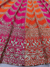 Orange and pink diamond Lehenga