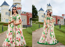 Boutique collection - off white floral and green Lehenga with cape