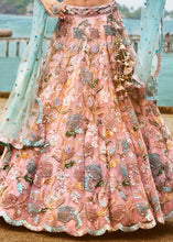 Peach pink floral Lehenga