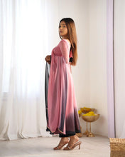 Onion pink shaded anarkali set readymade