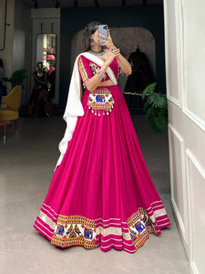 Pink and white chaniya choli readymade