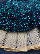 Bottle green velvet sequinned Lehenga