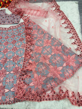Grey and pink sequinned partywear Lehenga