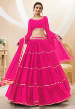 Hot pink leheriya Georgette Lehenga