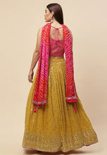 Karla collection - yellow and pink art silk Lehenga