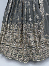 Silvery grey georgette Lehenga