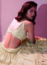 Ariana - off white Lehenga with ruffle dupatta and belt