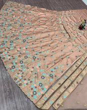 Peach fancy floral partywear lehenga