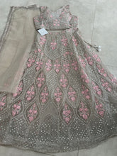 Boutique collection - natural and pink mirror embroidered Lehenga