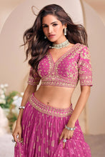 Pink silk readymade Lehenga