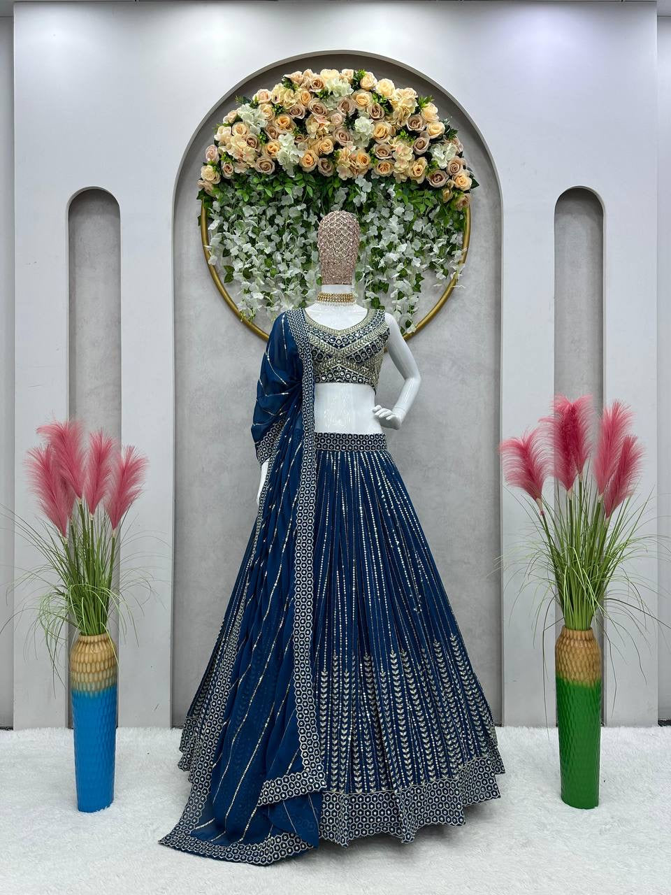 Malaga blue Lehenga