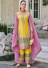 Yellow and pink palazzo suit set
