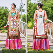 Khelayia colourful skirt with embroidered panel top - readymade (New trend)