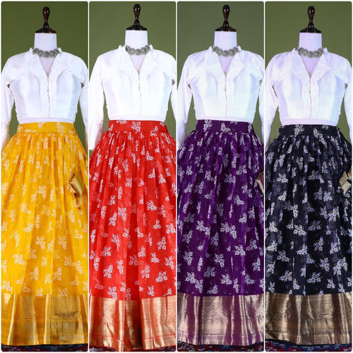 Floral pattern crop top Lehenga readymade - Indo western style (plus size option) in 4 colours