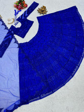 Royal blue net partywear Lehenga