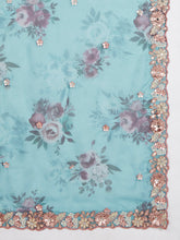 Green Georgette Lehenga with floral dupatta