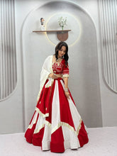 Red and white cotton gota Patti readymade Chaniya Choli
