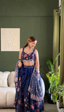 Blue floral Georgette lehenga