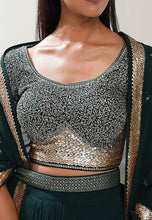 Karla collection - dark green sequinned Lehenga