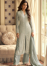 Mist grey palazzo suit