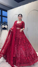 Maroon sequinned partywear Lehenga