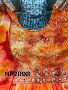 Niks collection - orange shaded anarkali