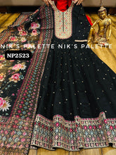 Niks collection - black modal chanderi anarkali (plus size option)